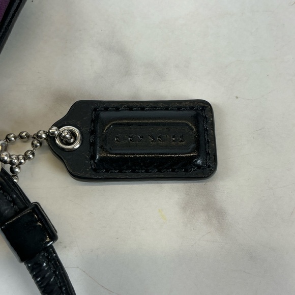 Coach Y2K Purple Satin Leather Signature Circles Multicolor Dot Wristlet Bag - Picture 9 of 10